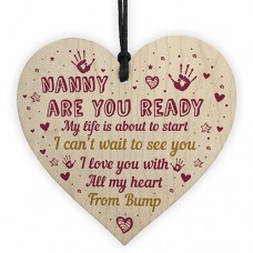 WOODEN HEART - 100mm - Nanny To Be Life About To Start