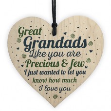 WOODEN HEART - 100mm - Great Grandad Precious And Few