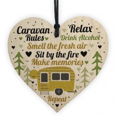 WOODEN HEART - 100mm - Caravan Rules Drink Alcohol