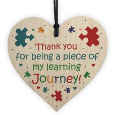 WOODEN HEART - 100mm - Thank You Learning Journey Puzzle