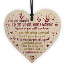 WOODEN HEART - 100mm - Proud Godparent