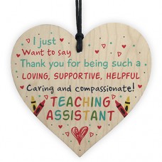 WOODEN HEART - 100mm - Caring Compassionate Teaching Assistant