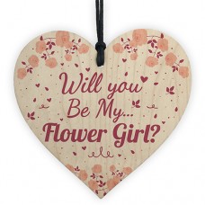 WOODEN HEART - 100mm - Will You Be My Flower Girl