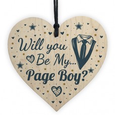 WOODEN HEART - 100mm - Will You Be My Page Boy