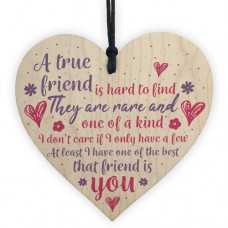 WOODEN HEART - 100mm - A True Friend Is Hard To Find