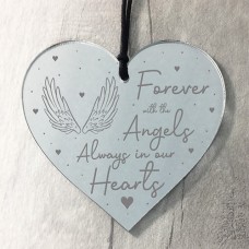 Mirror Acrylic Heart - Always In Our Hearts Forever