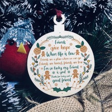 WOOD BAUBLE - Great Friend Gingerbread Border