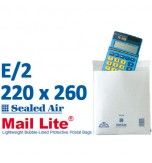 Mail Lite 220 x 260 wht bubbled lined E2 - Box of 100