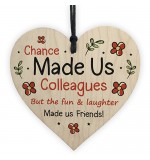 WOODEN HEART - 100mm - Colleague Fun And Laughter Floral Orange