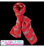 Lush Layers Designer Zebra Print Scarf - Red
