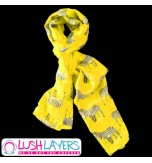 Lush Layers Designer Zebra Print Scarf - Yellow