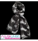 Lush Layers Designer Zebra Print Scarf - Black