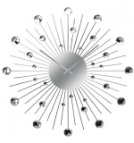 Diamante Clock - Black Arms and Silver Diamonds - SUNBURST VENTURA
