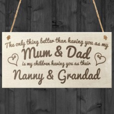 WOODEN PLAQUE - 200x100 - Mum Dad Nanny Grandad