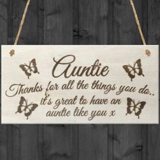 WOODEN PLAQUE - 200x100 - Auntie Things You Do