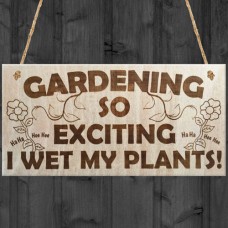 WOODEN PLAQUE - 200x100 - Gardening Wet My Plants