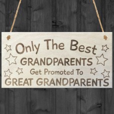 WOODEN PLAQUE - 200x100 - Best Grandparents Promoted