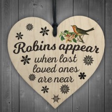 WOODEN HEART - 100mm - Robins Appear