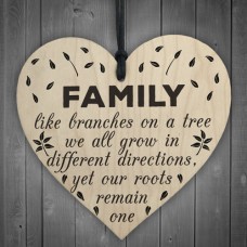 WOODEN HEART - 100mm - Family Roots