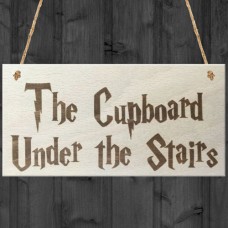 WOODEN PLAQUE - 200x100 - The Cupboard Under The Stairs