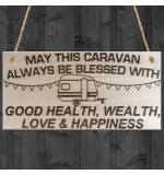 WOODEN PLAQUE - 200x100 - Caravan Blessed