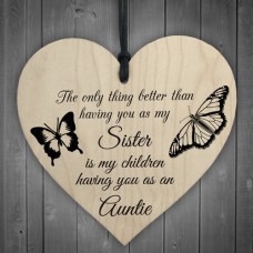 WOODEN HEART - 100mm - Sister Auntie