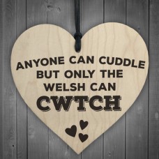 WOODEN HEART - 100mm - Only The Welsh Can CWTCH