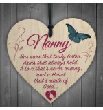 WOODEN HEART - 100mm - Nanny Ears Truly Listen