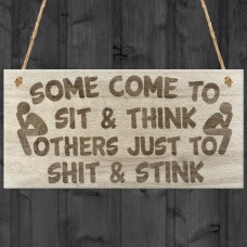 WOODEN PLAQUE - 200x100 - Sit and Think