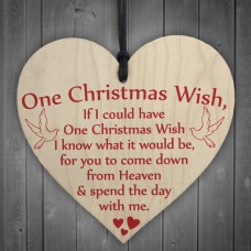 WOODEN HEART - 100mm - One Christmas Wish Doves