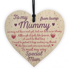 WOODEN HEART - 100mm - Special Mum Bump