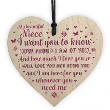 WOODEN HEART -  My Beautiful Niece I Love You