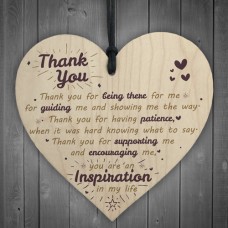 WOODEN HEART - 100mm - Thank You Inspiration