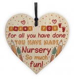 WOODEN HEART - 100mm - Nursery Thank You