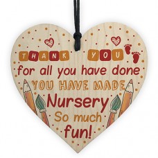 WOODEN HEART - 100mm - Nursery Thank You