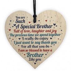 WOODEN HEART - 100mm - A Special Brother Thank You