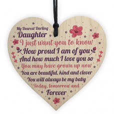 WOODEN HEART - 100mm - My Dearest Darling Daughter