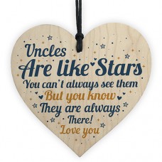 WOODEN HEART - 100mm - Uncles Are Like Stars Love You